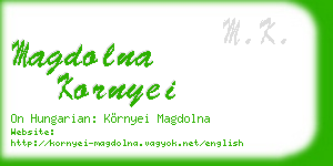 magdolna kornyei business card